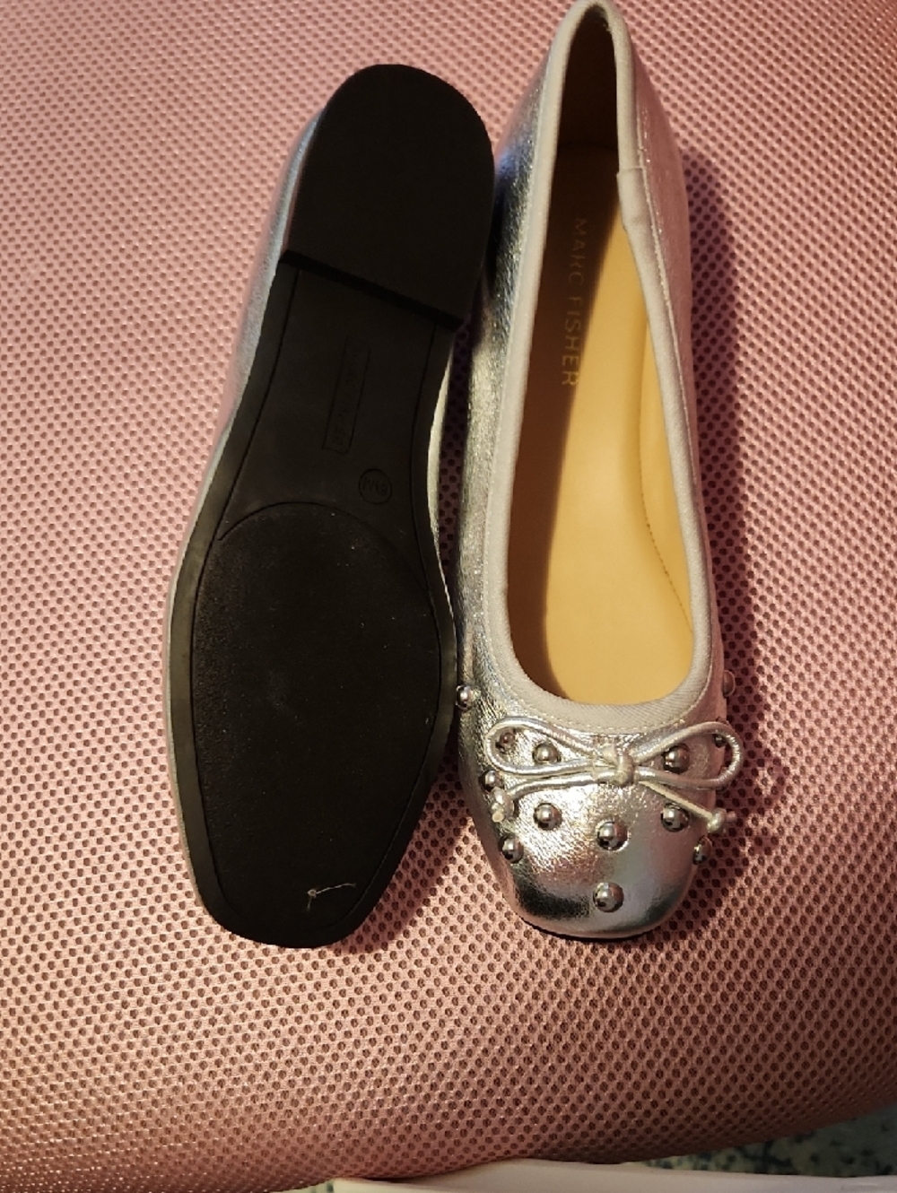 Michael Kors Rose Gold Ballet Flats with Studded Bow - Picture 5 of 7